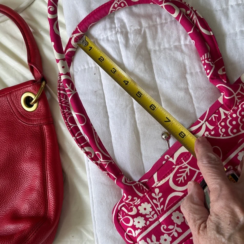 Vera Bradley Alice kiss lock satchel shoulder bag. Fushia “twirley birds”